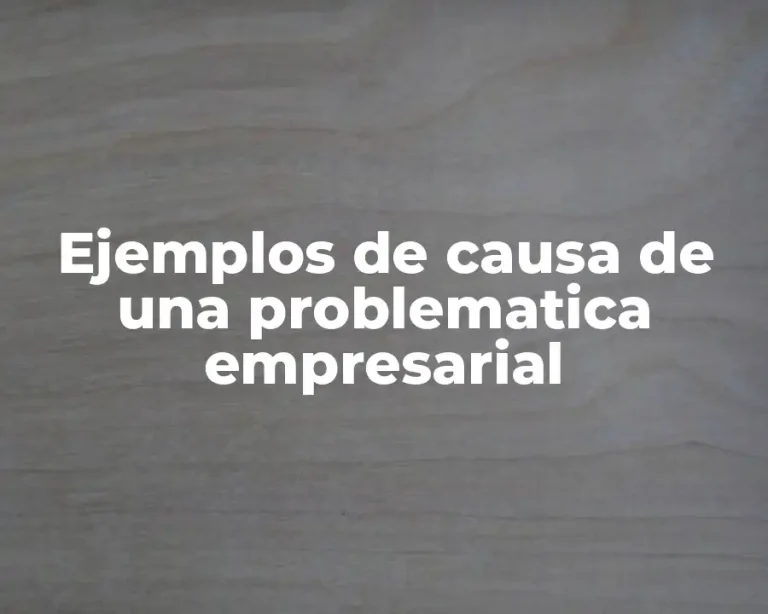 Ejemplos de causa de una problematica empresarial