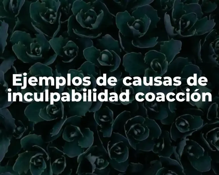 Ejemplos de causas de inculpabilidad coacción
