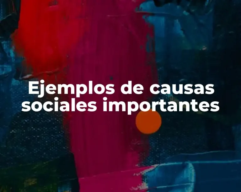 Ejemplos de causas sociales importantes