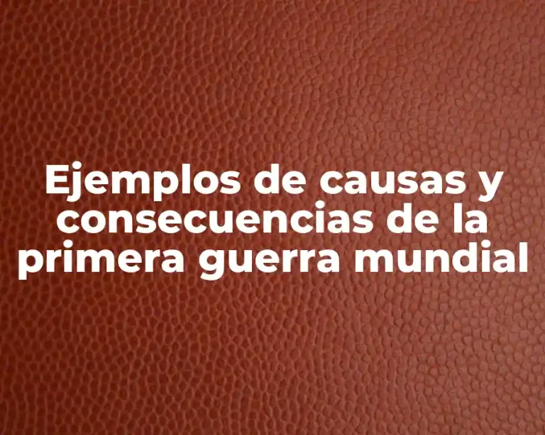 Ejemplos de causas y consecuencias de la primera guerra mundial