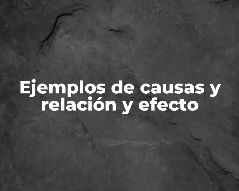 Ejemplos de causas y relación y efecto