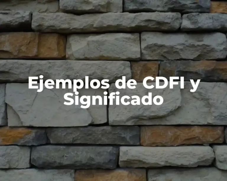 Ejemplos de CDFI y Significado