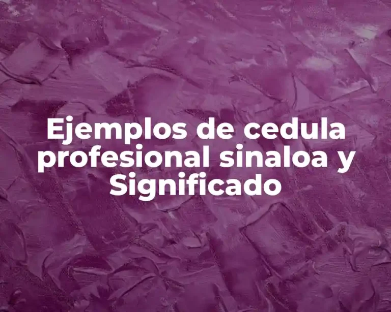 Ejemplos de cedula profesional sinaloa y Significado