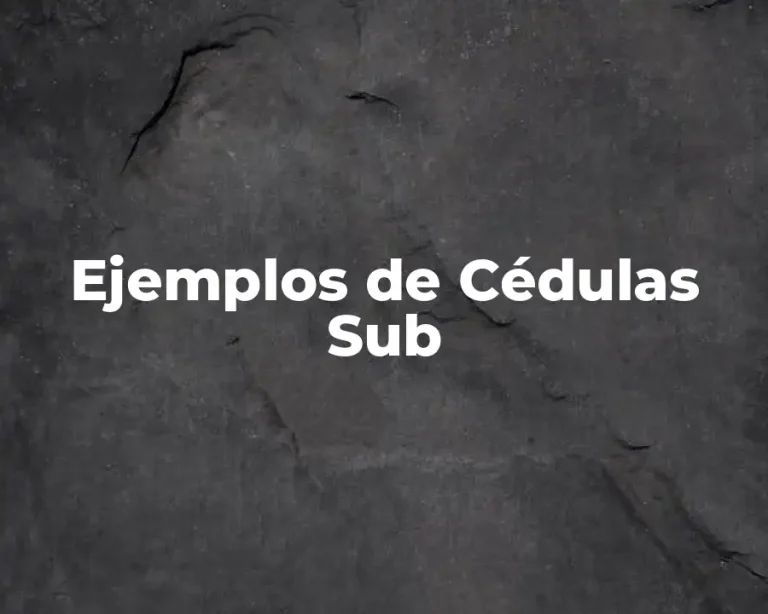Ejemplos de Cédulas Sub