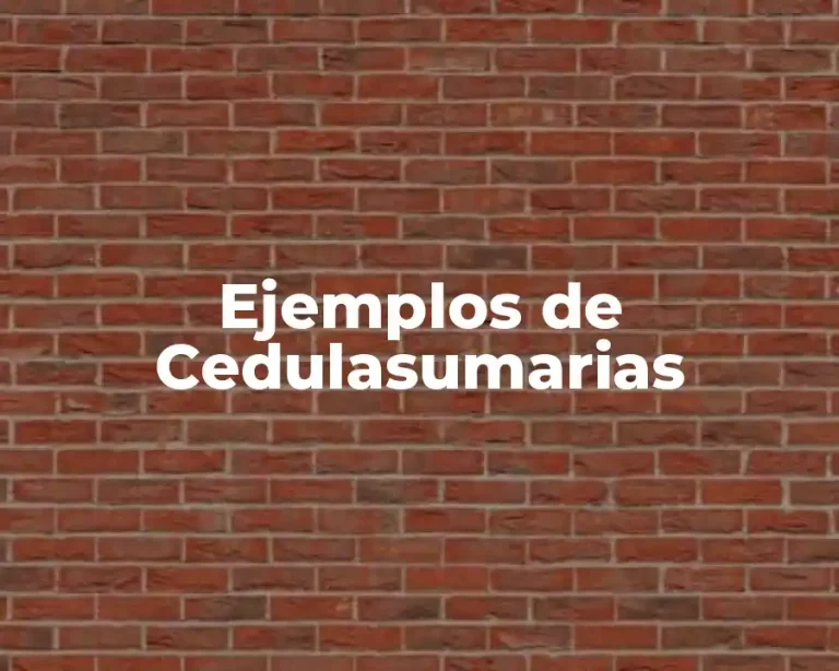 Ejemplos de Cedulasumarias