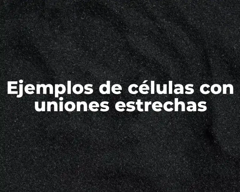 Ejemplos de células con uniones estrechas