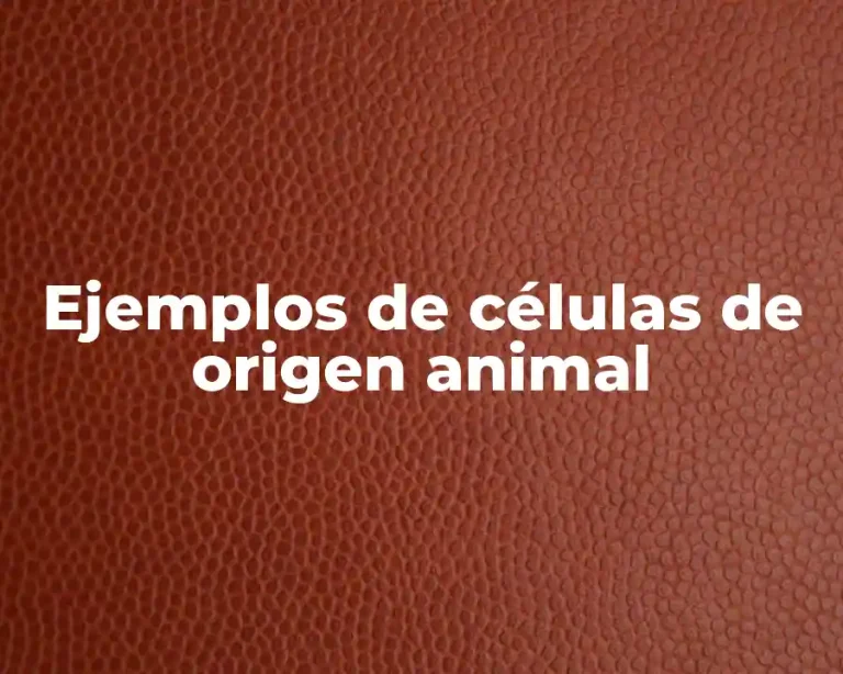 Ejemplos de células de origen animal