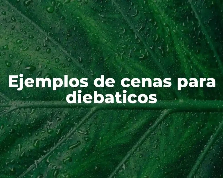 Ejemplos de cenas para diebaticos