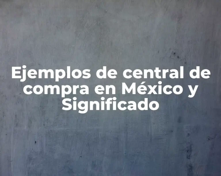 Ejemplos de central de compra en México y Significado