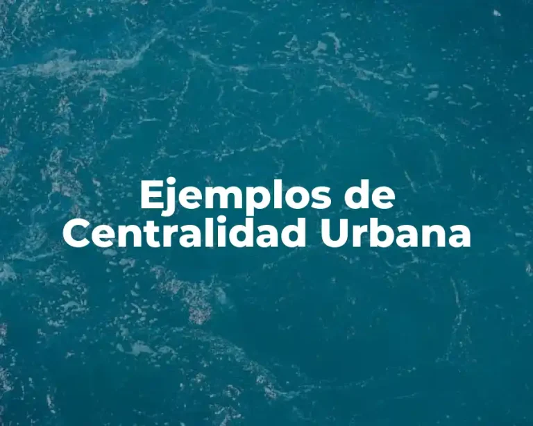 Ejemplos de Centralidad Urbana