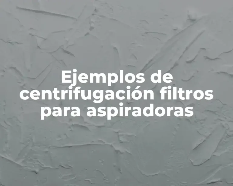 Ejemplos de centrifugación filtros para aspiradoras