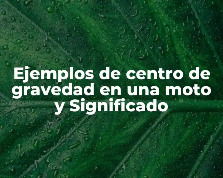 Ejemplos de centro de gravedad en una moto y Significado