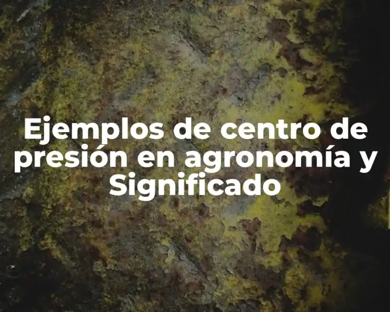 Ejemplos de centro de presión en agronomía y Significado