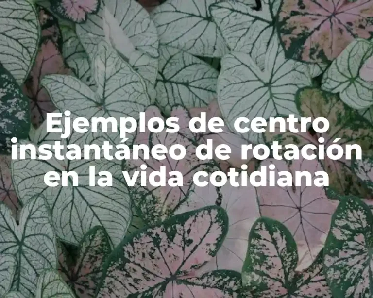 Ejemplos de centro instantáneo de rotación en la vida cotidiana