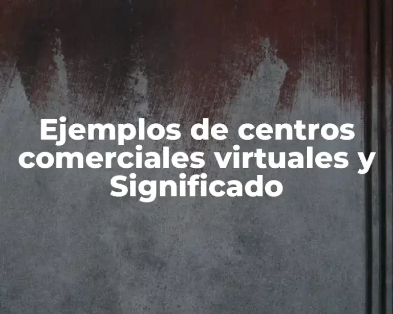 Ejemplos de centros comerciales virtuales y Significado