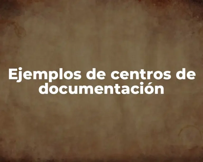 Ejemplos de centros de documentación