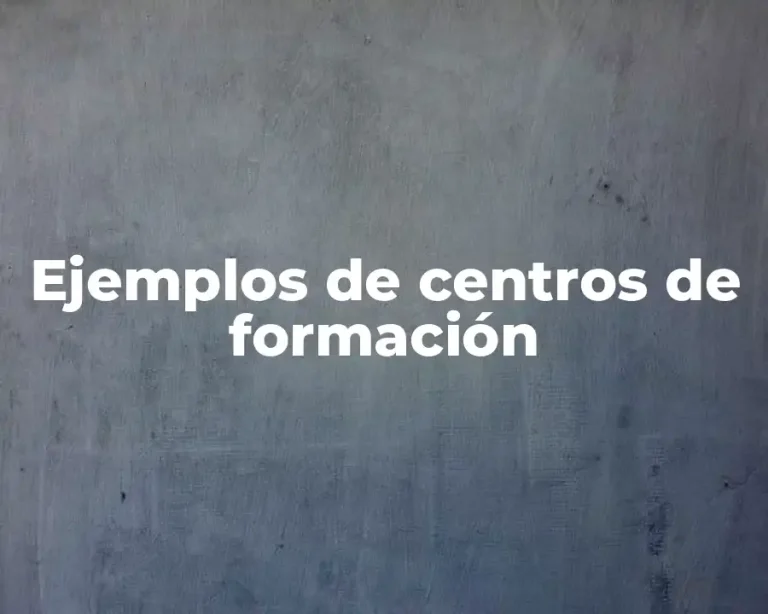 Ejemplos de centros de formación