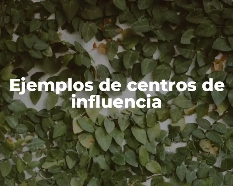 Ejemplos de centros de influencia