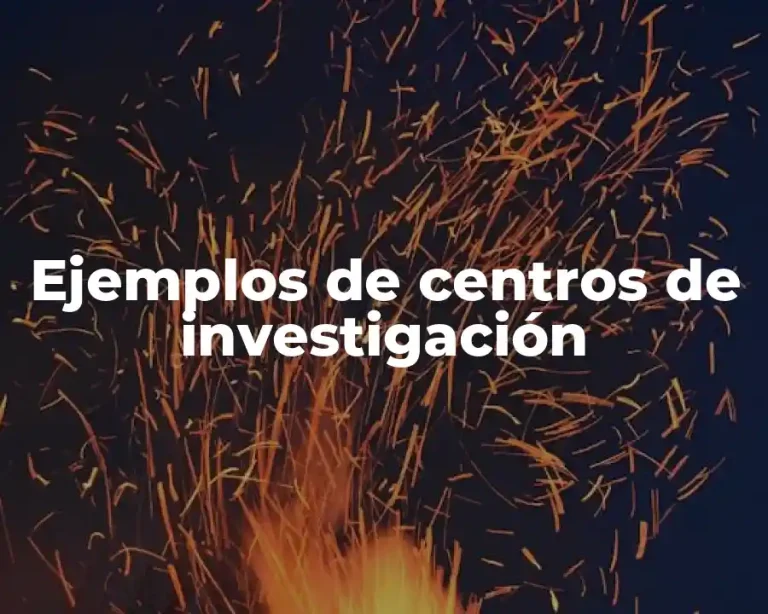 Ejemplos de centros de investigación