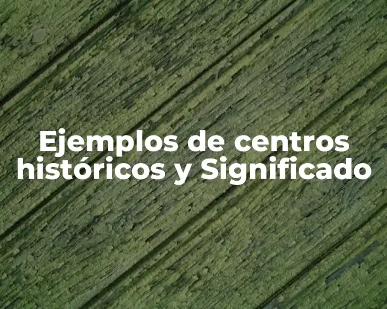 Ejemplos de centros históricos y Significado