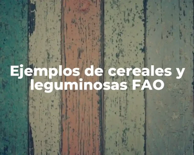 Ejemplos de cereales y leguminosas FAO
