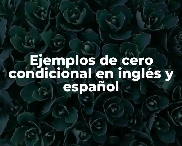 Ejemplos de cero condicional en inglés y español