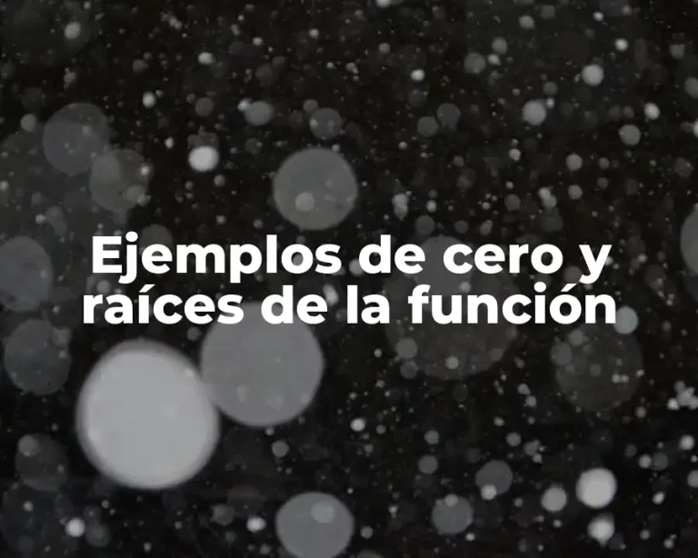 Ejemplos de cero y raíces de la función