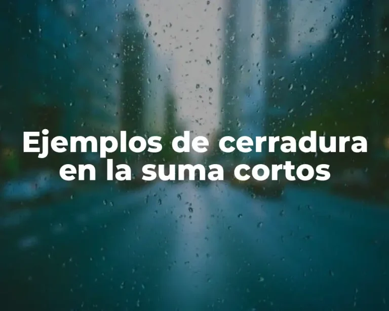 Ejemplos de cerradura en la suma cortos