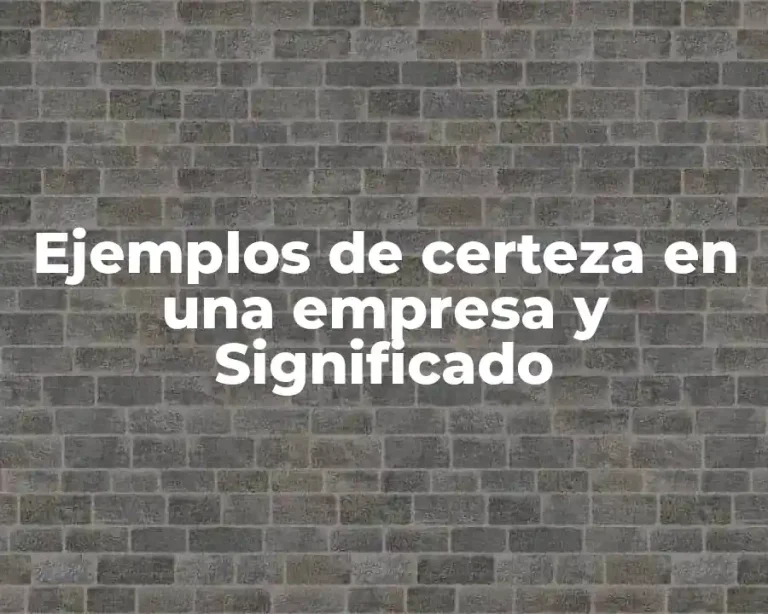 Ejemplos de certeza en una empresa y Significado