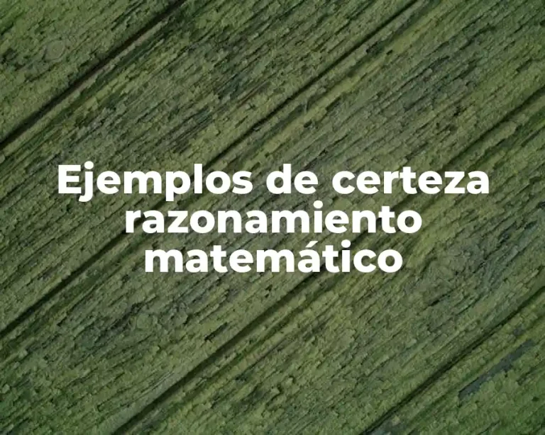 Ejemplos de certeza razonamiento matemático