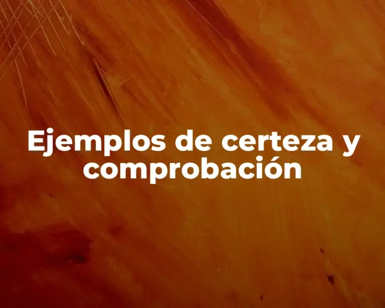 Ejemplos de certeza y comprobación