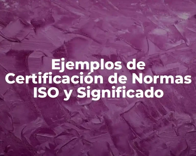 Ejemplos de Certificación de Normas ISO y Significado