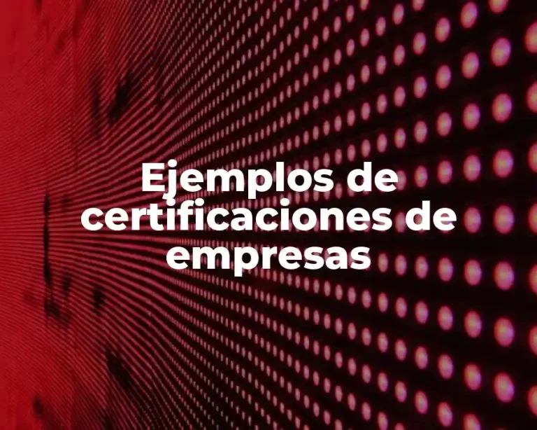 Ejemplos de certificaciones de empresas