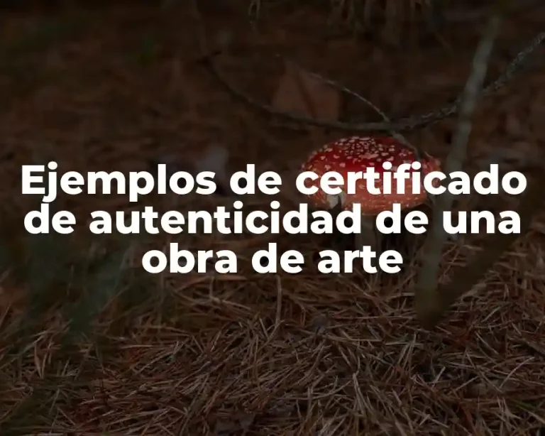 Ejemplos de certificado de autenticidad de una obra de arte