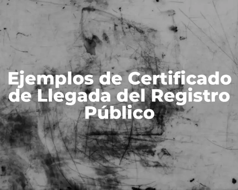 Ejemplos de Certificado de Llegada del Registro Público