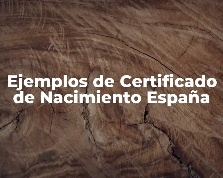 Ejemplos de Certificado de Nacimiento España