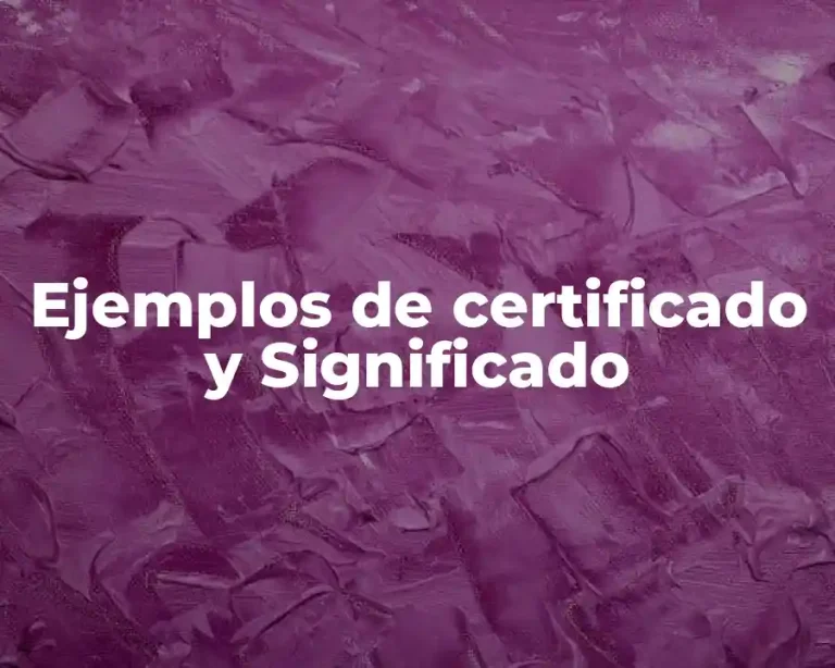 Ejemplos de certificado y Significado