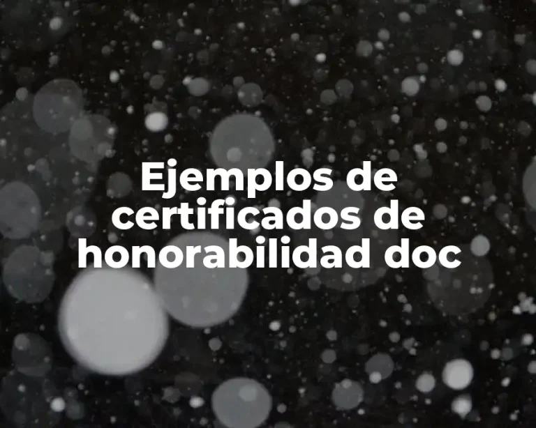 Ejemplos de certificados de honorabilidad doc
