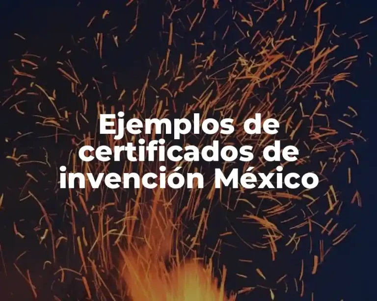 Ejemplos de certificados de invención México