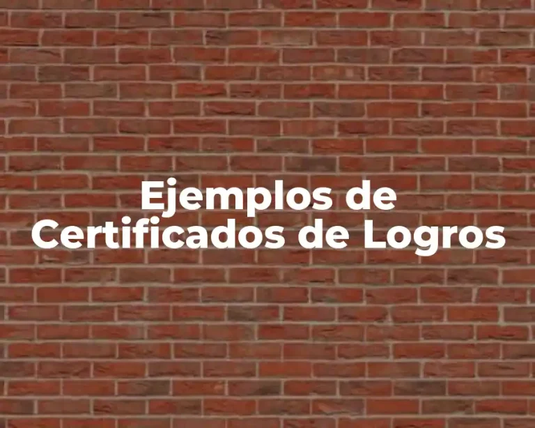 Ejemplos de Certificados de Logros