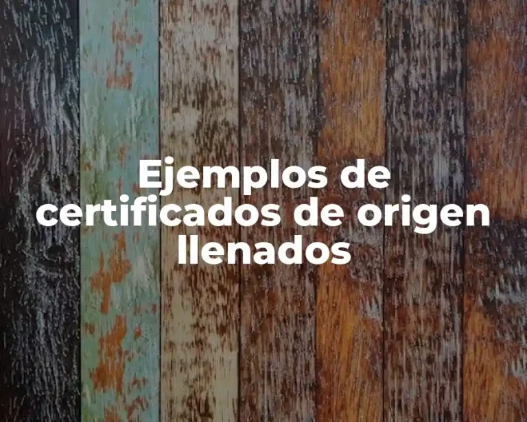 Ejemplos de certificados de origen llenados