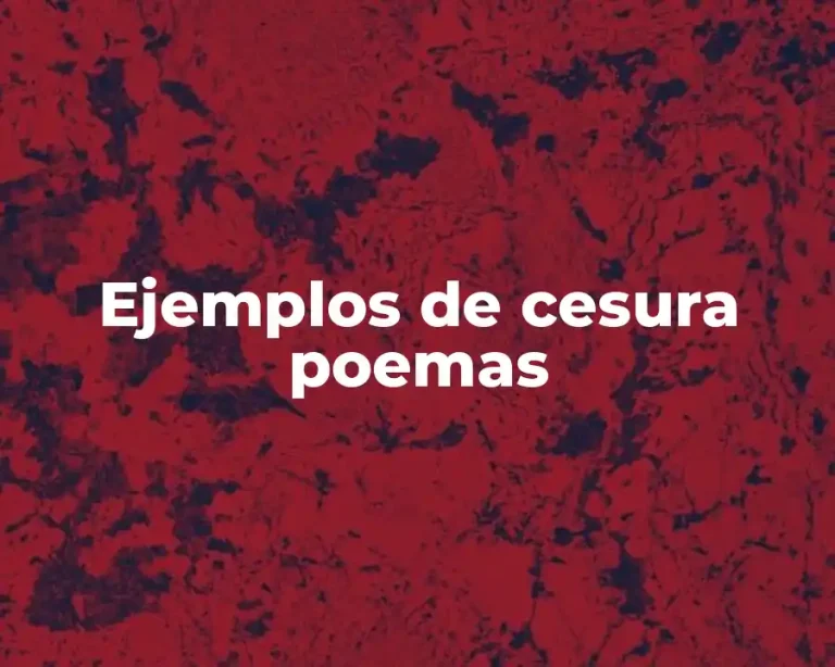 Ejemplos de cesura poemas