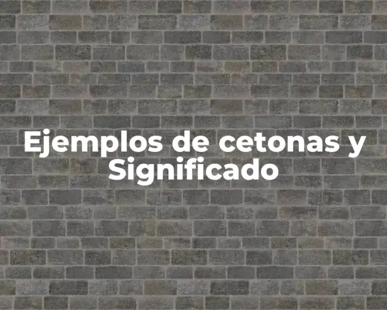 Ejemplos de cetonas y Significado