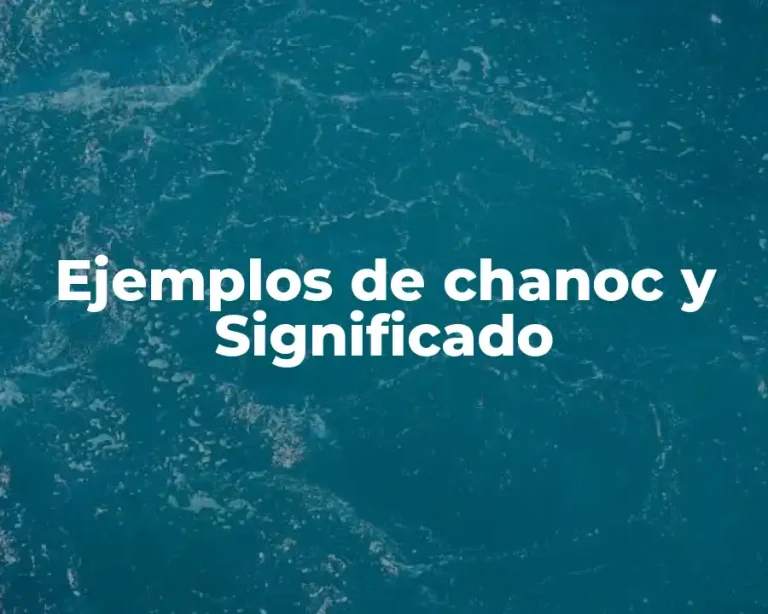 Ejemplos de chanoc y Significado