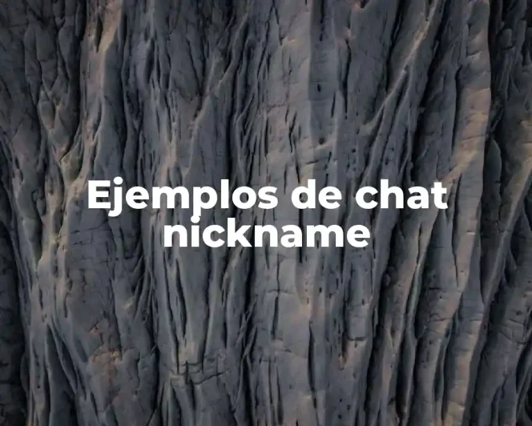 Ejemplos de chat nickname