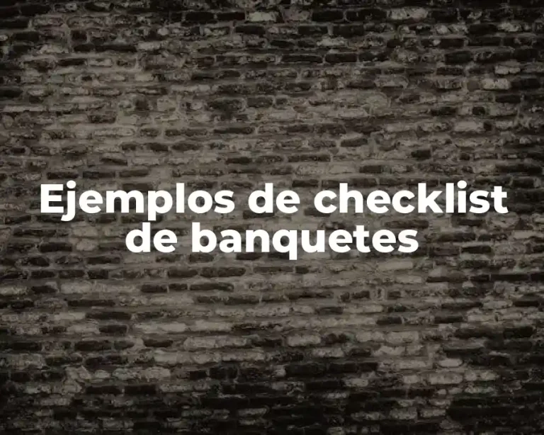 Ejemplos de checklist de banquetes