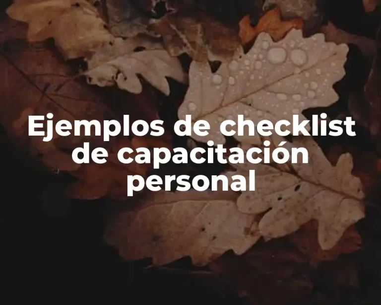 Ejemplos de checklist de capacitación personal