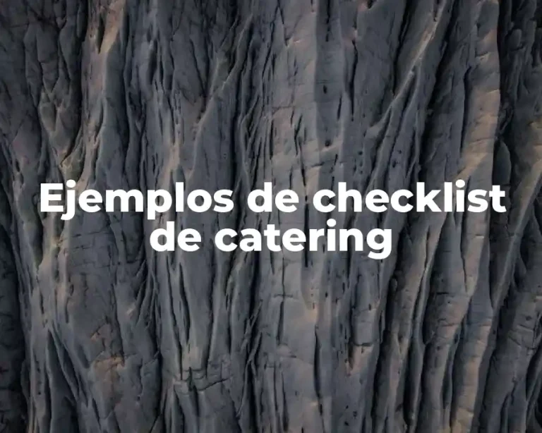 Ejemplos de checklist de catering