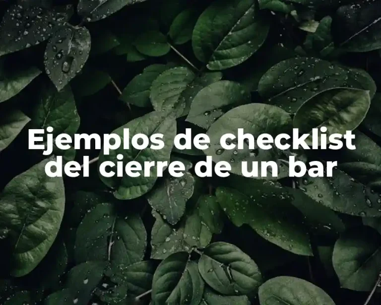Ejemplos de checklist del cierre de un bar