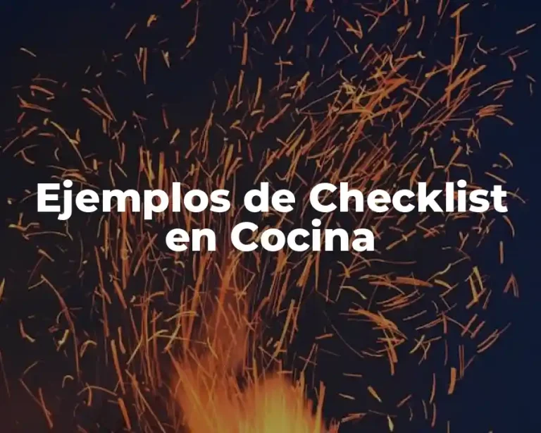 Ejemplos de Checklist en Cocina